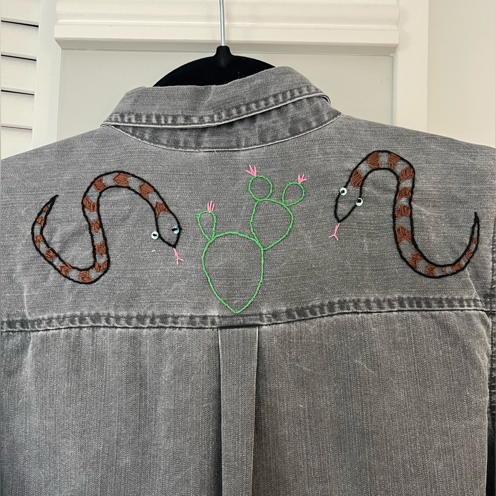 Western Hand Embroidered Button Down